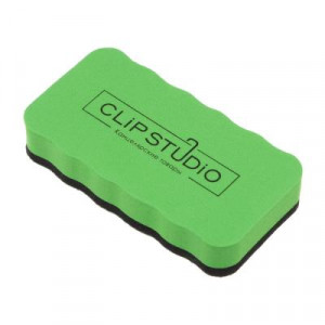 ClipStudio Стирательная губка для офисных досок, 10,5x5,5x2 см, ЭВА и фетр
