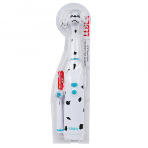 LEBEN Детская электрическая зубная щетка, 2 насадки, колпачок, пластик, 37х29х204 мм