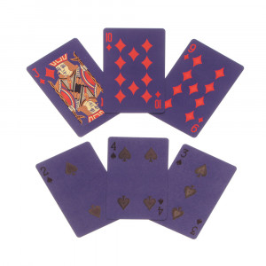 Карты игральные, пластиковые с фольгированным слоем, 54 карты, 2 цвета