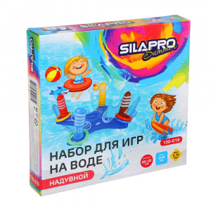 SILAPRO Набор для игр на воде надувной (платформа 80x35см-1шт, кольцо d19см 4шт), PVC 0.18мм