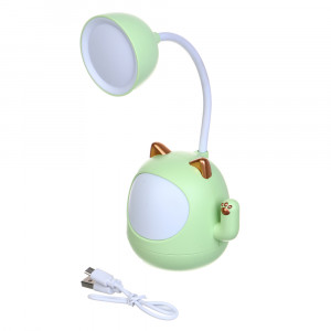Светильник LED &quot;2 в 1&quot;, в форме котика, светится животик и лампа, точилка, 9х9х22,5см, USB, 4 цв.