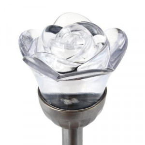INBLOOM Фонарь роза на солнечной батарее 8х36 см, 2 LED лампы, свечение белым и RGB, 2 режима, 1*1,2v Ni-MH AAA 600mAH 2.1v25мА, IP44, пластик, металл