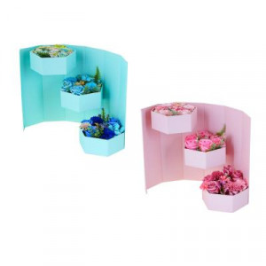 LADECOR Шкатулка-букет из мыльных лепестков, 17x14,5x30,5 см, арт K-512, 2 цвета