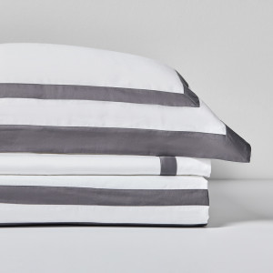BY STAS MIKHAILOV Комплект постельного белья, евро, 100% хлопок, бело-серый
