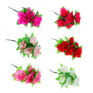 LADECOR Букет искусственных цветов в виде роз, 6 цветов
