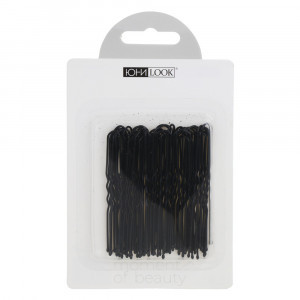 ЮНИLOOK Шпильки для волос 50шт, 6см, металл, черный, ACS-29