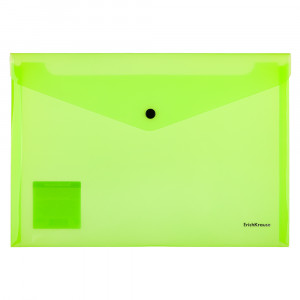Erich Krause Папка-конверт на кнопке A4, пластик, полупрозр., 12 цветов, 44431, 47116, 50301
