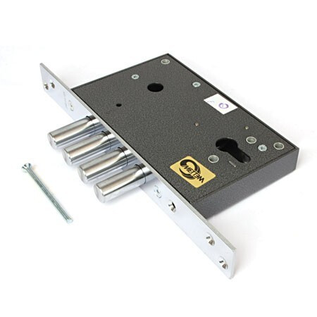 Замок врез ЗВ1 711 (под цилиндр, 4 ригеля 16мм) Меттэм  \10