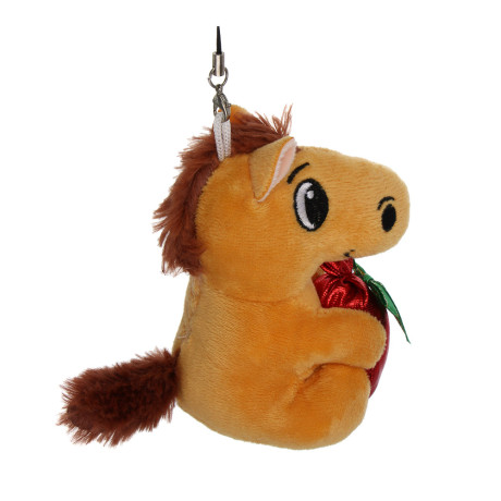 СНОУ БУМ Мягкий сувенир лошадка с мешочком на шнурке 8,5 см, полиэстер