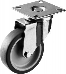 Колесо поворотное d=75 мм, г/п 60 кг, термопластич. резина/полипропилен, ЗУБР