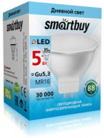 SmartBuy MR16 GU5.3 220V 5W(500lm) 4000K 4K 50x50 пластик SBL-GU5_3-05-40K-N