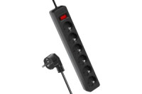 КОСМОС сет. удл.-фильтр ПВС 3х1  6роз. 3м 16А (3500 Вт) черный, земля, выкл. FKsm3m-6g(B)16A