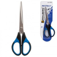 Ножницы BRAUBERG "Respect" 170мм, сине-черные, блистер, 231561
