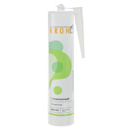 KRONbuild Герметик силиконовый санитарный, 280мл, прозрачный