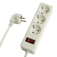 STEKKER Сетевой фильтр (удл.) ПВС 3х1 3роз. (земля) белый 5м 13А HM20-31-02 Optima 50088