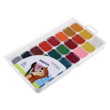 Акварель 24 цвета ClipStudio, без кисти, в пластиковой упаковке с европодвесом