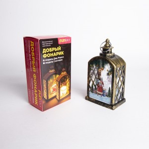 Фигура новогодняя "Добрый фонарик модель Дед мороз" т. бел 145x78x53мм 1LED AG13x3(в комп) Funray