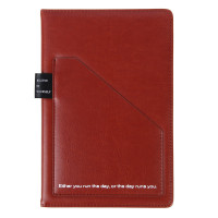 Ежедневник недатир. &quot;ПОКЕТ&quot; А5, 320 стр., тв.обл.с поролоном, иск.кожа, карман, петля д/ручки, корич