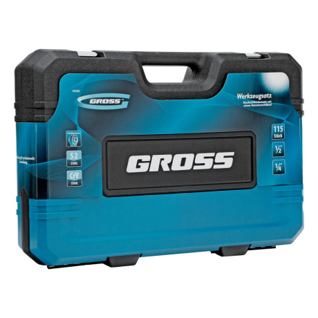Набор инструментов, 1/4", 1/2", CrV, 120 зубьев, 115 предметов Gross