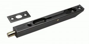 Ригель шпингалет торцевой РЕНЦ 140 мм, матовый черный никель  INR 140 MBN