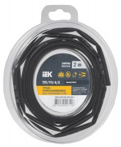 IEK термоусадка трубка ТТУ нг-LS 4/2 черная (2м/упак, цена за уп) ТУТ UDR12-004-002-002-K02-T