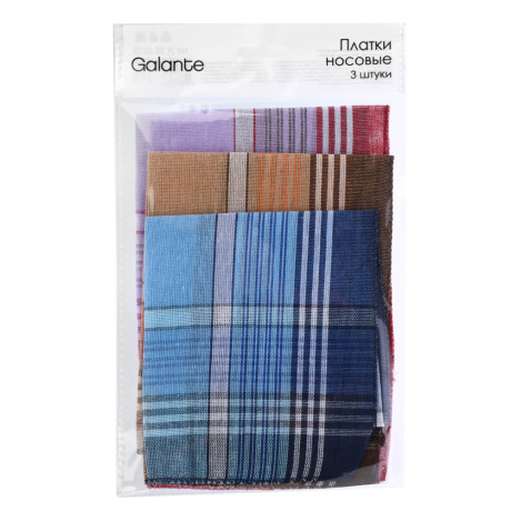 Набор носовых платков тм  GALANTE, 3шт, 80% полиэстер, 20% хлопок, 32х32см