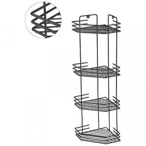 Полка для ванной угловая 4 яруса,ГРАФИТ,20,5*20,5*72см,металл,термопласт покрытие,310871/ Рыжий кот