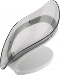 Мыльница 12*9*13,5см, со стоком воды, пластик, серый 105853 Рыжий кот