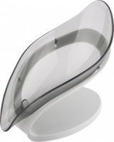 Мыльница 12*9*13,5см, со стоком воды, пластик, серый 105853 Рыжий кот