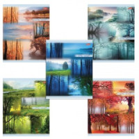 Тетрадь 80 л., HATBER, линия, обл. мелов.  картон, &quot;Пробуждение природы&quot;, 80Т5В2, T241851