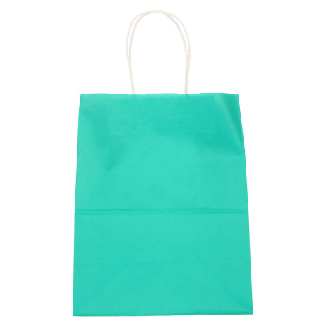 Пакет подарочный с кручеными ручками L 24x14x30см, 2 цвета: розовый/зеленый в асс