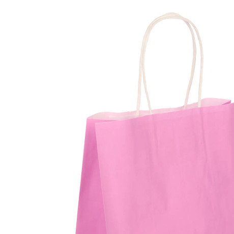 Пакет подарочный с кручеными ручками L 24x14x30см, 2 цвета: розовый/зеленый в асс
