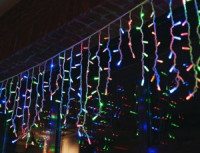 Гирлянда-бахрома ул. ULD-B3010-200/TWK (мерц) 200LED разноцв. 3м/32н до 70см 9W соед 6мод IP67 Uniel