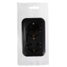 FORZA Розетка двухместная с заземляющим контактом RA 16-238-Ч, 250В, 16А, IP20, 106x65x41 мм, чёрная