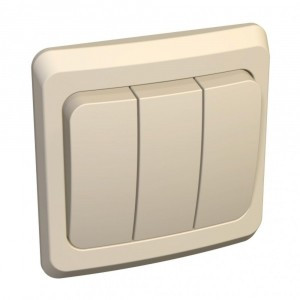 Systeme Electric Этюд выкл. СУ 3 кл. крем. (пл.осн.) BC10-003K (20!)