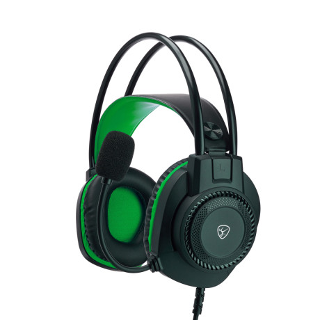 BY Наушники проводные с микрофоном игровые Сabasset 3.5мм 4pin-SPK+MIC 3,2 м, зелёные