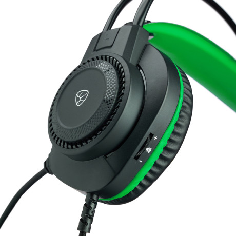 BY Наушники проводные с микрофоном игровые Сabasset 3.5мм 4pin-SPK+MIC 3,2 м, зелёные