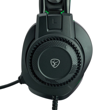 BY Наушники проводные с микрофоном игровые Сabasset 3.5мм 4pin-SPK+MIC 3,2 м, зелёные