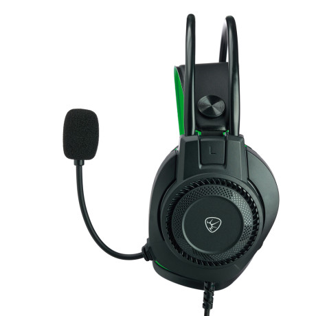 BY Наушники проводные с микрофоном игровые Сabasset 3.5мм 4pin-SPK+MIC 3,2 м, зелёные