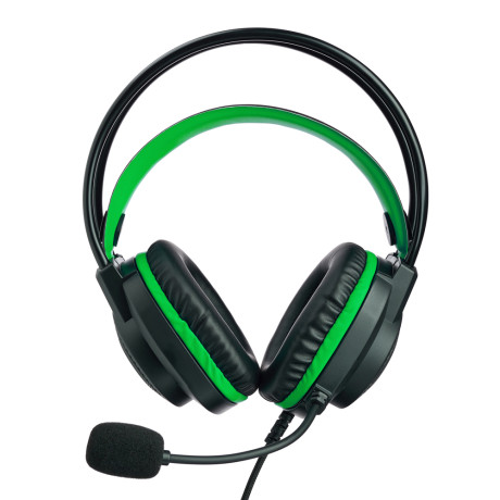 BY Наушники проводные с микрофоном игровые Сabasset 3.5мм 4pin-SPK+MIC 3,2 м, зелёные