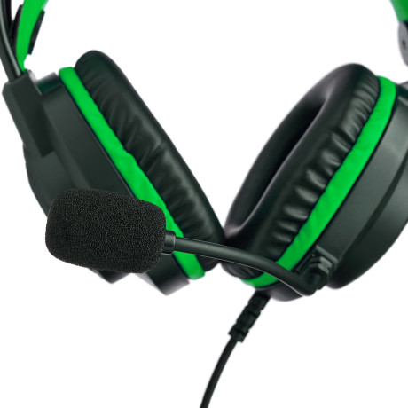 BY Наушники проводные с микрофоном игровые Сabasset 3.5мм 4pin-SPK+MIC 3,2 м, зелёные