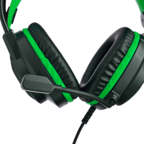 BY Наушники проводные с микрофоном игровые Сabasset 3.5мм 4pin-SPK+MIC 3,2 м, зелёные