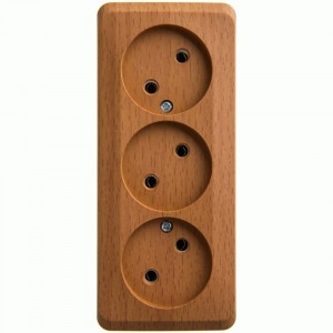 Systeme Electric Этюд роз. ОУ 3 мест. темн. бук (пл.осн.) PA16-009T (11!)