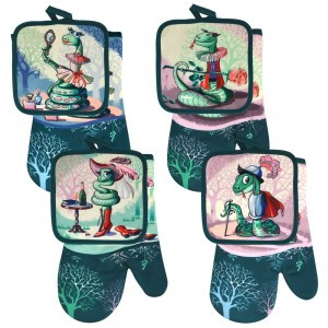 Прихватка с рукавицей Светский образ, н-р 2шт, 17*27см (кратность 4!!!) HN88-507 Мультидом