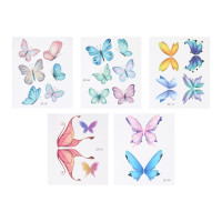 ЮНИLOOK Тату переводные для лица и тела бабочки, 11х10 см, ПВХ, 5 дизайнов, ВЗ24-47