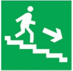 Navigator наклейка к эвакуационнму выходу по лестнице вниз NL-150x150W-E13 (на стену), 14389