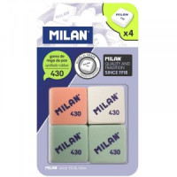 Ластик каучук Milan 430, 4 штуки в блистере (BMM9215) арт.  973166