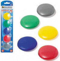 Магниты BRAUBERG диам. 40 мм, 5 шт., цвет АССОРТИ, в блистере,231730