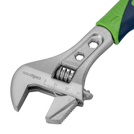 Ключ разводной, 200мм, переставная губка, 2-х комп.рукоятка Сибртех