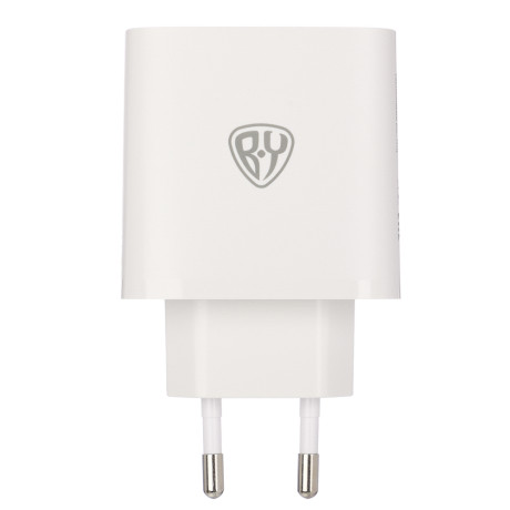 Сетевое зарядное устройство BY Smart 40Вт,2*USB-C, 1*USB-A, QC,PD,PPS,110-240В,50-60Гц,пластик,белый